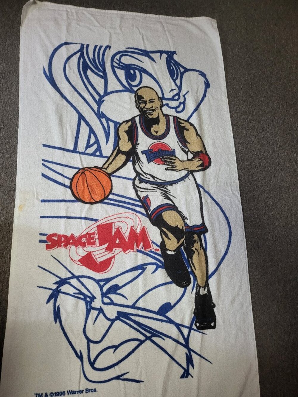 1996 Space Jam Michael Jordan Bugs Bunny Looney Tunes Beach Towel Warner Bros T7